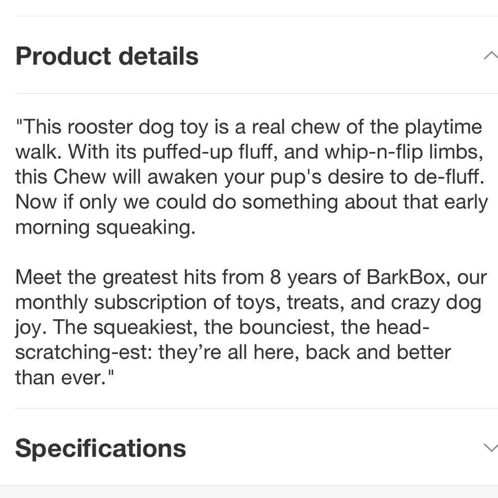 BARK Cockk-a-Doodle-Chew Brown Red Yellow White Green Beige Rooster Dog Toy